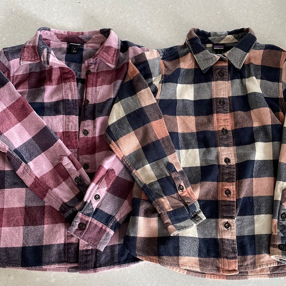 Two Girls Patagonia Flannels size Large